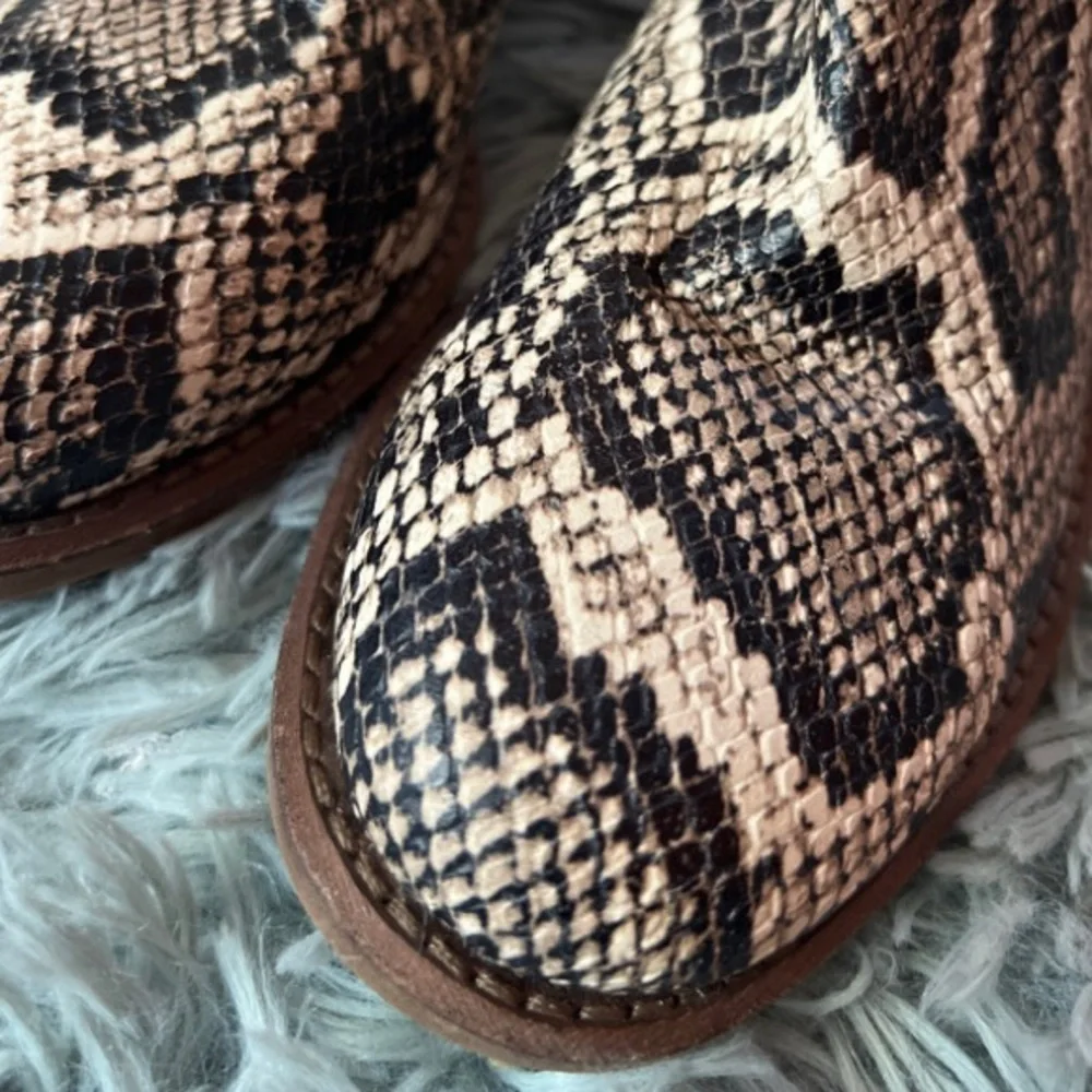 Snake Print Ankle Boots